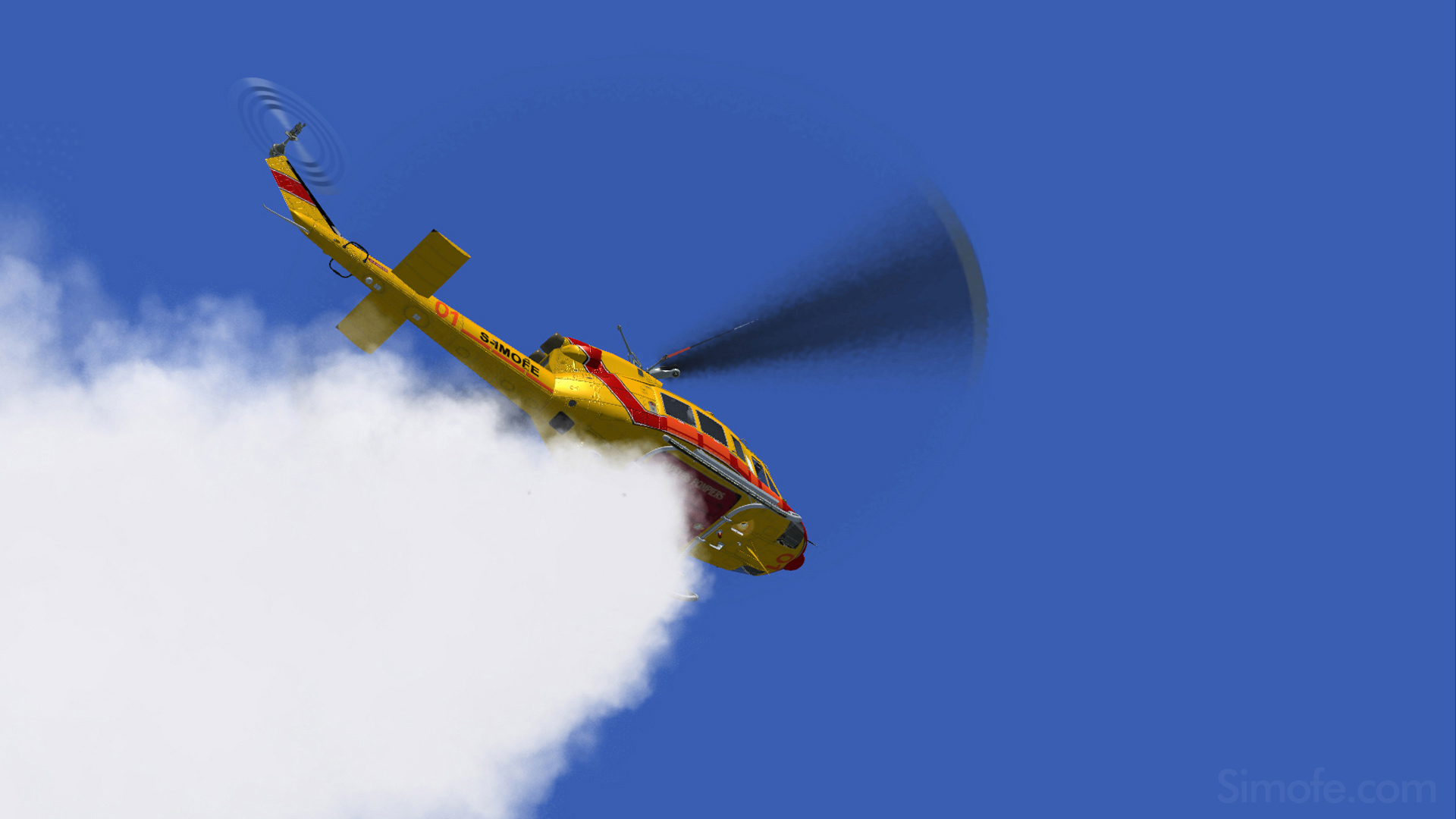 Simulateur hélicoptère bombardier d'eau feux de forêt